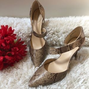 Liz Claiborne Snake Print Beige Python Heels 8.5
